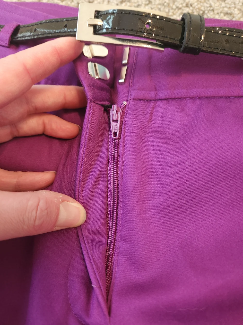 Worthington London Purple Short-Sleeve Blazer with Cropped Pants